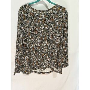 Croft & Barrow Floral Long Sleeve Cotton T-Shirt XXL Multicolor Classic Tee